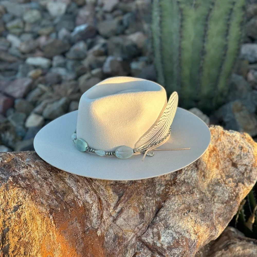 Aquamarine Fire Agate Hat Band - Picture 1 of 5